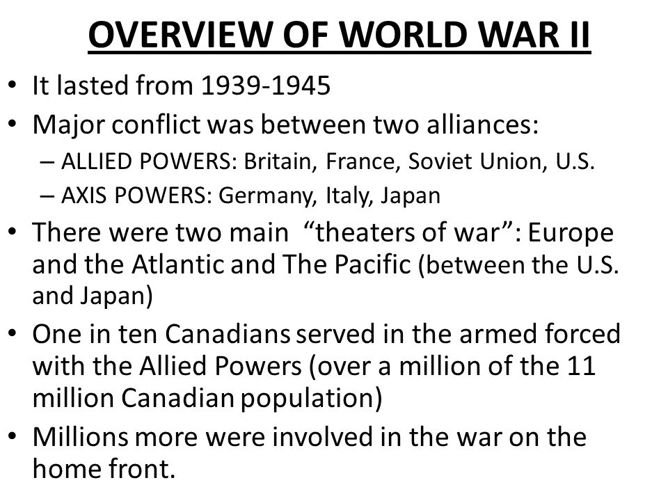 An introduction to the world war ii